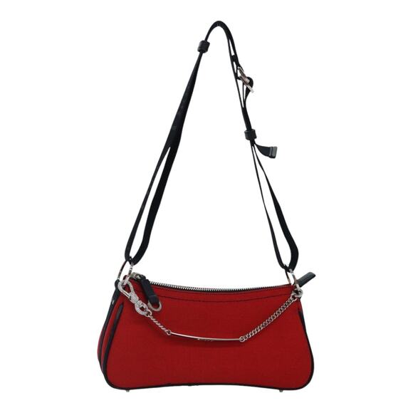 DIOR Shoulder Bag Satin Red Black - Picture 1 of 16